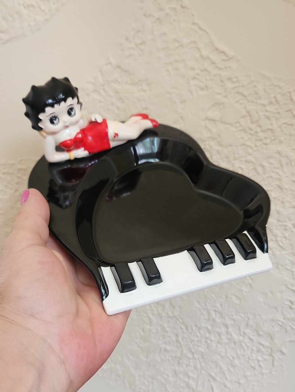 VINTAGE Betty Boop Ceramic Piano Ashtray Dish by Vandor